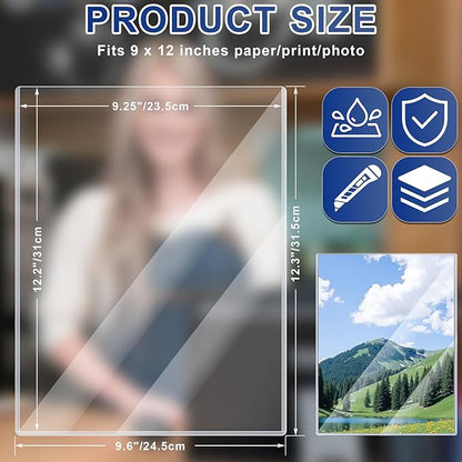 20PCS 9" x 12" Rigid Print Protectors Clear Plastic Sheet Protectors, Heavy Duty Top Loading Document Holder, Menu Cover, Photo Poster Sleeves Hard Plastic Sleeves for Paper Art Prints