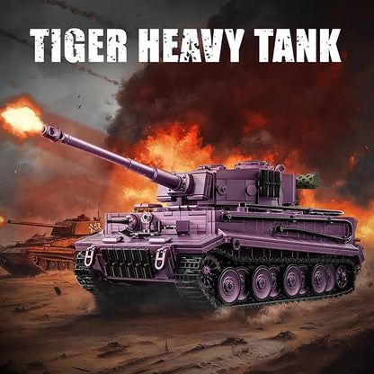 1:28 Tiger Heavy Tank Building Blocks Set for Adults, Compatible with Lego Army Tank, WW2 Military Vehicle Toys Historical Collection Model for Military Fans, Gifts for Teens Kids Boys 8-14 (1668 PCS)
