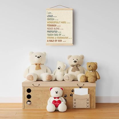 Boat Wades Christian Bible Affirmations Wooden Poster Hangers 12x16 Inch,Inspirational Gifts Poster Hanger Frame,Positive Bible Verse Boys Girls Kids Room Wall Art Decor