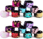 Childom 20 Pack Slap Bracelets 2-Color Reversible Charm Bracelets stage sequins horsetail buckle color ball head hair accessories hair accessories Magic Wristband