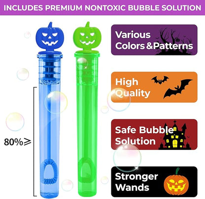 500PCS Halloween Party Favor, Halloween Bubble Wands for Kids, Halloween Trick or Treat Toys, Goodies Bag Fillers, Pinata Fillers, Mini Bubble Wands for Party Supplies