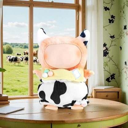 17cm Doll Clothes ,Accessories for Cute Dolls Clothes , Animal Style Doll's Outfits , 3 Pieces Set Cute Cow Dolls Outfit with Adorable Pant + Beaded Bib + Horn Headband (Doll Not Included)