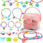 Snap Pop Beads Jewelry Kit for Girls – 350PCS Insect DIY Bracelet Making Toy with Butterfly, Ladybug, Dragonfly – No Mess Craft Birthday Gift Age 4–8 – Crafts Kits with Storage Box