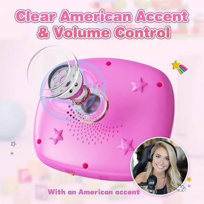 HOMESTEC Toddlers Talking Flash Cards with American Accent & 144 Sight Words, Speech Therapy Toys for 3 4 5 6 Years Old Boys and Girls (Pink)
