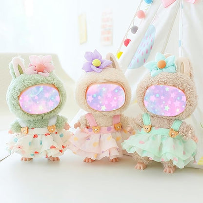 17cm Doll Clothes Set, 3 Pieces Dress Outfit Set for 6.7inch Doll Suit, Fashion Chic Hat & Clothes Accessories for 1st/2nd/3rd Gen Dolls Play & Display Pink