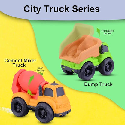 Dump Truck Toys for 3 Year Old Boys, BPA Free, Phthalates Free, PVC, Dump Truck, Mixer Cement, Easter Christmas Birthday Gifts for 2 3 4 Year Boy Girl. Dishwasher Safe,Recycled Plastic (green)
