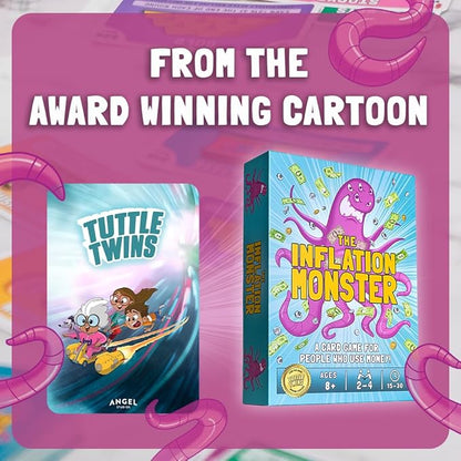 ANGEL STUDIOS Inflation Monster Card Game | Educational Card Game for Kids Ages 8+ | Family Board-Game | Learn Money, Math, Investing, & Inflation | 2-4 Players | Tuttle Twins