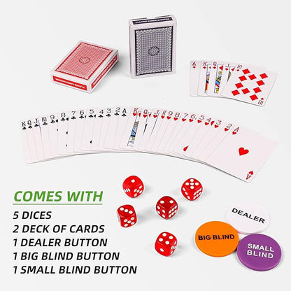 Poker Chip Set - 500PCS Poker Chips with Aluminum Case, 11.5 Gram Chips for Texas Holdem Blackjack(500pcs)