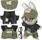 17cm Clothes Set (NO Doll) 5PC Set Hat Glasses Overalls for 17cm Accessories Suit, Doll Clothing for Trendy Blind Box，Cute Clothes for LBB Doll Dress up Unique Style,Free Combination (Olive)
