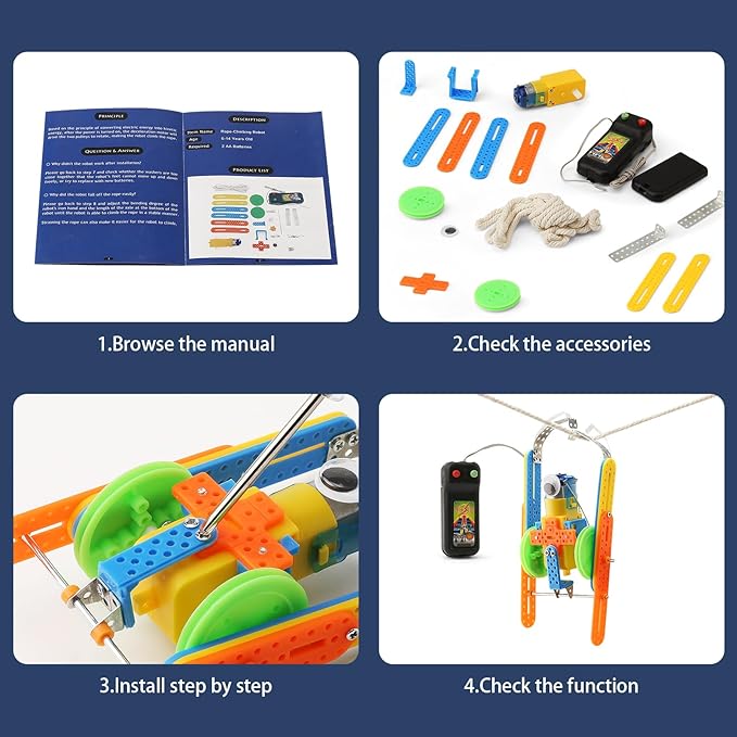 STEM Robotics Science Kits, Crafts for Boys 6-8 Girls 8-12, Robot Building Kit for Kids 8-10, Electronic Science Experiments Activities, Engineering Toys 7+ 6 7 8 9 10 11 12 + Year Old Gifts