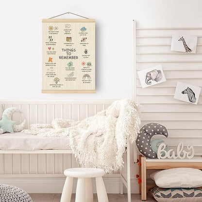 Boat Wades Mental Health Things to Remember Poster Hanger Frame, Inspirational Anxiety Relief Wall Art Hanging Banner Decor for Therapy Office School Counselor Office Calming Corner, 12x16