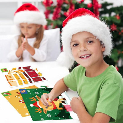 TBEEJ 2PCS Christmas’s Day Crafts for Kids Ages 4-8 Sticker Paint Books Gift Party Create 20 Pictures（Sticker Sheets are Separate）