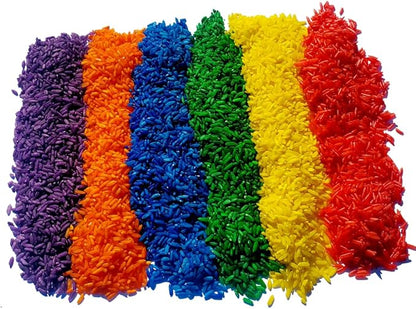 The Wood Etch - Rainbow Colored Rice, Vibrant Sensory Bin Filler for Kids, Art & Craft Learning, Safe & Non-Toxic, Made in USA, 6 Lbs Bulk Pack for Creative Play, Color Perception & Fun Activities