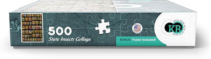 MyPuzzle Collage: State Insects Poster, Vol.1 - Premium 500 Piece Jigsaw Puzzle for Adults