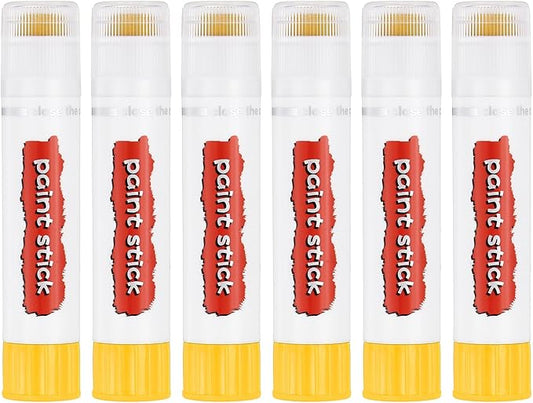 PATIKIL Tempera Paint Sticks, 6 Pcs Solid Tempera Paints Sticks Washable Bulk Markers Pen Quick Drying for Artists Beginners Art Supplies, Light Yellow
