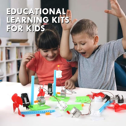 5 Bulk STEM Generator Kits for Kids, DC Motor Science Experiments, Engineering Building Projects Activities STEAM Toys, Class Educational Learning Classroom Activity, Free Energy Hand Generators Kit