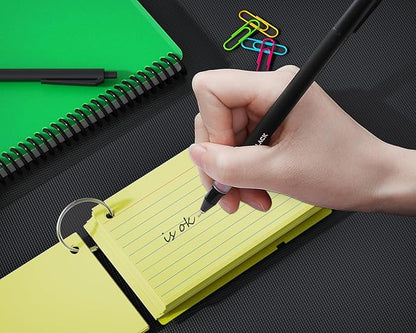 Colored Index Cards 3x5, YIZUUN Flash Cards with Ring, 200 PCS, Ruled Note Cards, Flash Cards for Studying, 3x5 Note Cards for Office, Home, School