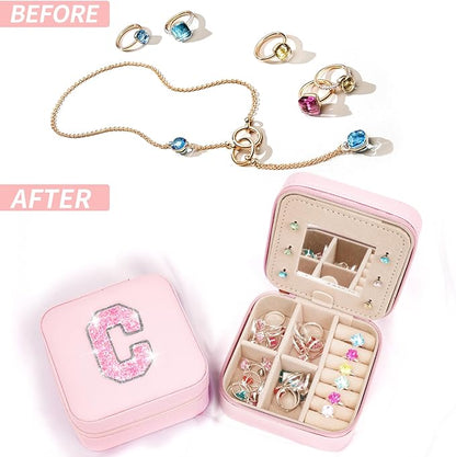 Jewelry Case - Fashion Jewelry Box | Customized Mother's Day Gift, Birthday Gift for Mom | Pink,C