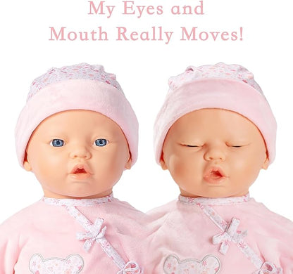 Mother Love Dolls 22 Inches, Big Interactive Baby Dolls with Realistic Sounds and Movements ，Talking and Crying Baby Doll, Soft Cloth Body with Feeding Toy, Dolls for 3+ Year Old Girls