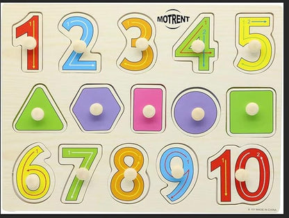 Wooden Jigsaw Peg Puzzle Board Toy Number Educational and Learning Puzzles Toy