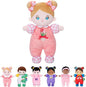 OUOZZZ Soft Baby Doll for 1+ Year Old Girl Gifts - Toys for 1+ Year Old Birthday Christmas Plush Gift for Toddler Adorable First Doll Tulip Pink 10"