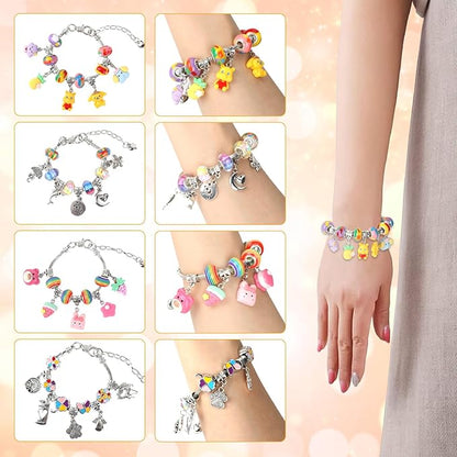 Eihatfif Charm Bracelet Making Kit,Unicorn/Mermaid Crafts Gifts Set for Girls Teens Age 4-12，Jewelry Making Supplies Beads