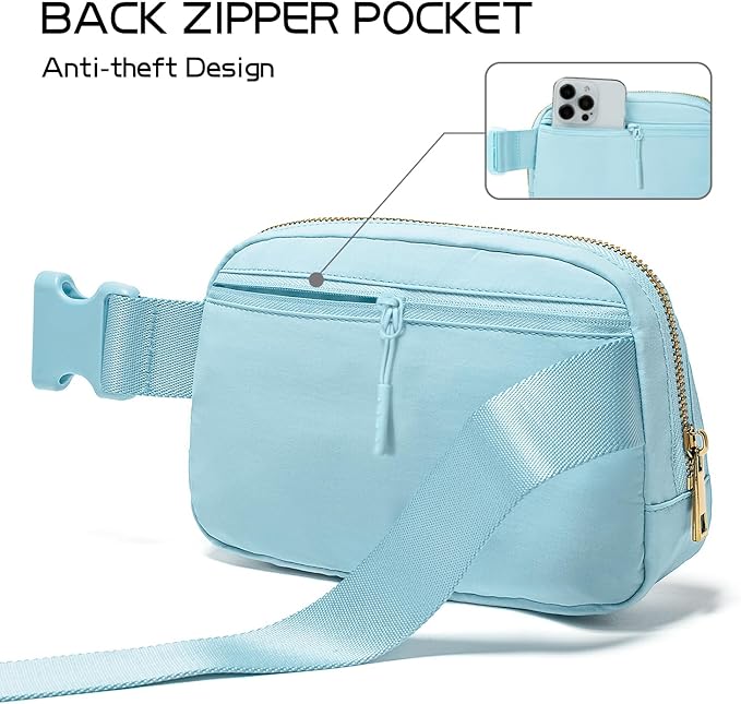 Gitus Gifts for 8 9 10 11 12 Year Old Girls Belt Bag Fanny Pack Crossbody Bags with Initial Letter Patch Cute Stuff Birthday Gifts for Teen Girls Women Personalized Trend Stuff (Icing Blue-U)