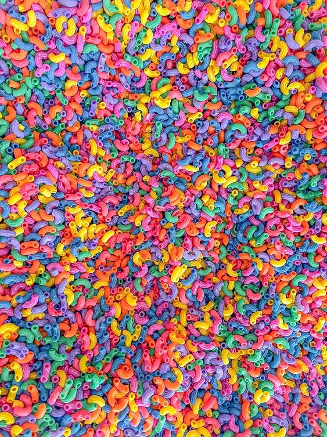 4 Cups of Rainbow Pasta Sensory Bin Filler for Sensory Table - Elbow Noodles