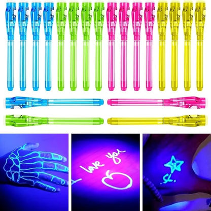 20 Pieces Invisible Ink Pen with UV Light Spy Pen Magic Marker for Kids Party Favors Ideas Gifts Easter Day Halloween