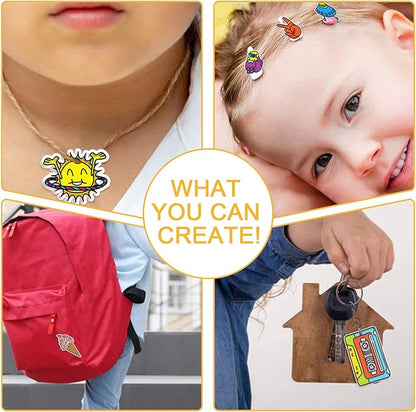 24 PCS Shrink Plastic Sheets, Shrinky Art Paper Shrink Film Sheets for Kids Creative Craft, Create Your Own Earrings, Necklace, Keychains(A5 Size)