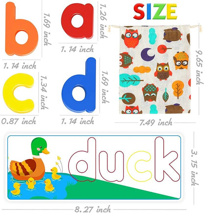 SpringFlower See & Spell Matching Letter Toy,Learning Educational Toy For 3 4 5 6 Years Old Boys And Girls,Preschool Learning Activities,Shape & Color Recognition Game,Cvc Word Builders For Kids,80Pcs