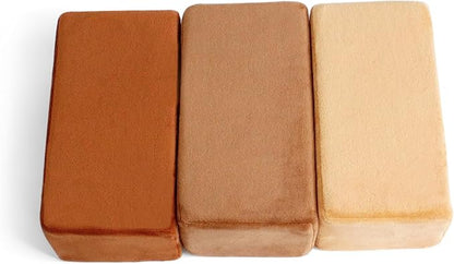 The Original Premium Plush Building Block for Kids - Certified Safe Foam Blocks in Luxuriously Soft Fabric Covers - Set of 24 (Desert)