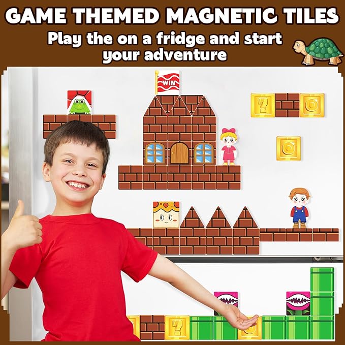 Soyee Magnetic Tiles Toddler Kids Toys Construction Building Blocks for Kids 3+ Toddler Kids Preschool Learning Toys for Boys Girls
