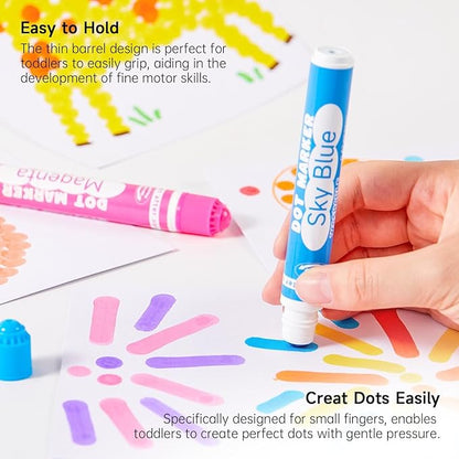 Shuttle Art Washable Dot Markers 36 Colors with Free Activity Book, Fun Art Supplies for Kids Toddlers and Preschoolers, Non Toxic Water-Based Paint Daubers, Dot Art Markers