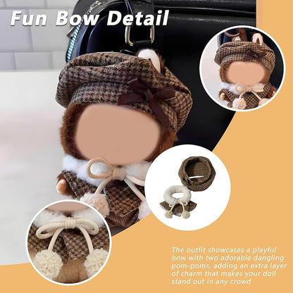 Doll Clothes Set for 17cm Dolls - Princess Dress Outfits with Bonnet/Bow Hair Accessories, Cute Clothes for Display & Photography (STK05)
