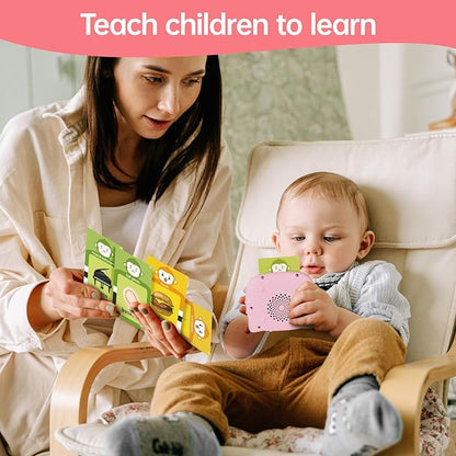 Toddler Girls Toys Talking Flash Cards-296 Sight Words, Educational Toys for 1 2 3 4 Year Old, Speech Therapy&Autism Learning Materials, Toddler Girlt Birthday Gift with Durable Cards