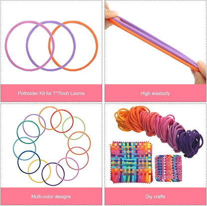 12 Colors Potholder Weaving Loom Loops Bulk Weaving Craft Loops with Multiple Colors for DIY Crafts Supplies Compatible with 7 Inch Weaving Loom(192 Pieces)
