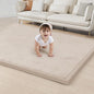 ACOMOPACK Baby Play Mat for Floor 1.3" Thick Memory Foam Play Mat 71"×79" Tummy Time Crawling with Non-Slip Bottom for Living Room,Nursery,Soft Velvet Playpen Mats for Kids,Infants（Beige）