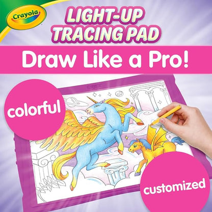 Crayola Light Up Tracing Pad Pink, Best Birthday, Holiday & Christmas Gifts for Girls & Boys, 6, 7, 8 Year Olds, Kids Toys, Light Box Art Kit for Kids [Amazon Exclusive]