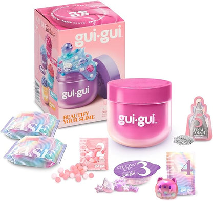 Gui Gui Scented Slime 2-Pack Bundle, Clear & Gloss, 5 Step DIY Process to Customize Your Ultimate Slime Glow-Up, Resealable and Reusable Container, ASMR Experience