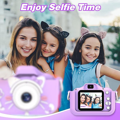Goopow Kids Camera Toys for 3-8 Year Old Girls Boys,Children Digital Video Camcorder Camera with Cartoon Soft Cover, Best Chritmas Birthday Festival Gift for Kids - 32G SD Card Included