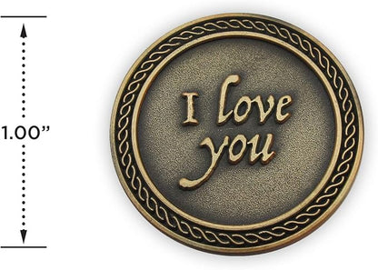 Romantic Love Expression Coins, I Love You To The Moon & Back, Anniversary Pocket Tokens for Date Night, Love Gift for Men & Women, From Him or Her