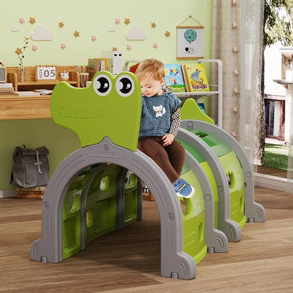 Glaf Tunnel Toys for Toddlers Climb and Crawl Baby Tunnels Play Tunnel for Kids 3-6 Years Old Indoor & Outdoor Toddler Play Equipment for Daycare, Preschool, Playground (Green, 3 Section)