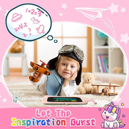 ORSEN 8.5 Inch LCD Doodle Board Tablet for Girls - Unicorn Drawing Pad for Kids 2-7 Years Old - Travel Toy Birthday Gift