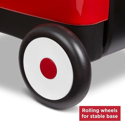 Baby Walker Wagon, Baby Toy Cart, Wagon for Kids, Toddler Toys, Radio Flyer Push & Pull Walker with Garden Tools, Red, for Ages 1-4 Years