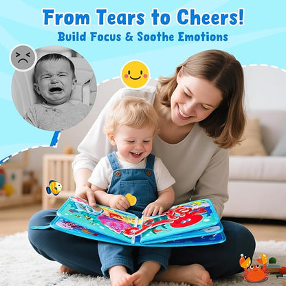 JoyCat Ocean Busy Book for Toddlers 1-3 - Travel Toy Activity Book for 1 2 3 Year Old Boys Girls, Educational Travel Toy with Sea Animals & Life Skills, Toddler Birthday Gift, Autism Sensory Toys