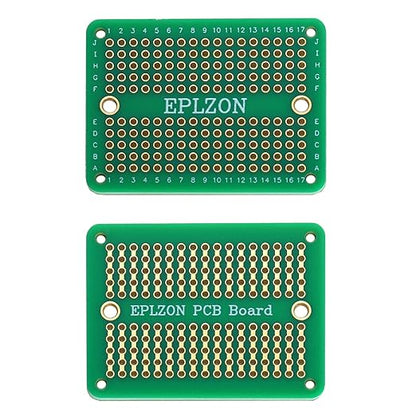 Solderable Breadboard PCB Board Gold-Plated Solder Breadboard for DIY Electronics Projects Apply to Arduino Soldering Projects 3.5"x2.05" (5 Pack + 2 Mini Board, Green)