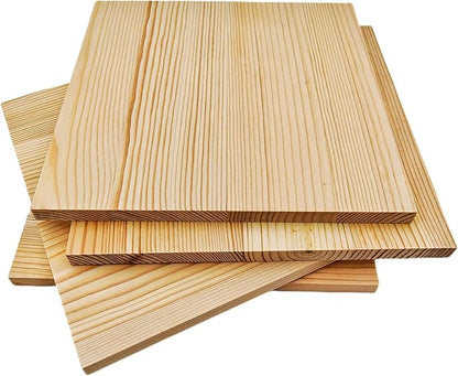4PCS Unfinished Wood Square Blocks for Crafts, 7.8x7.8x0.4in Blank Wooden Squares Pine Wood Boards for Carving,DIY Wood Coasters,Painting & Burning