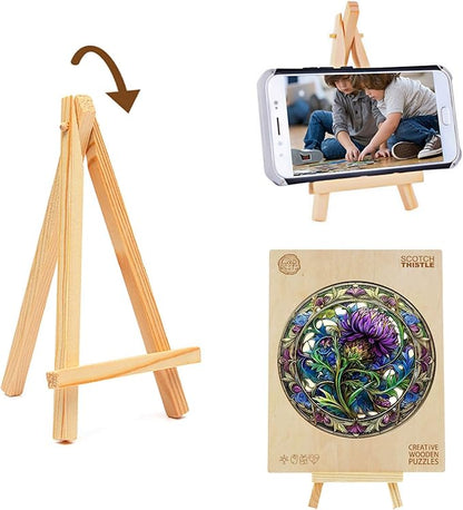 KAAYEE Wooden Jigsaw Puzzles-Scotch Thistle Wooden Puzzle Adult 450 PCS Unique Shape Wood Puzzle Adult,3D Visual Effect Puzzle for Adults,Family Puzzles Aduls (XL-17.3 * 17.3in)