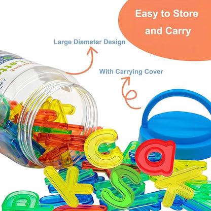 Translucent Lowercase Letters, 78 Pcs, Light Table Toys and Manipulatives for Kids